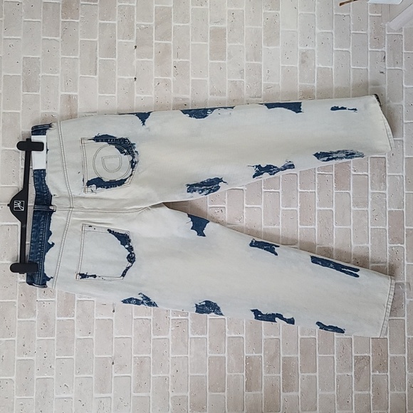 Desigual Women's White and Blue Denim Boyfriend (Sz 32) - Picture 2 of 13